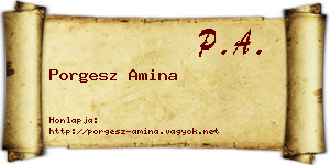 Porgesz Amina névjegykártya